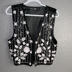 Black Sequin vest. M